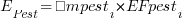 E_{Pest} = Σmpest_i * EFpest_i