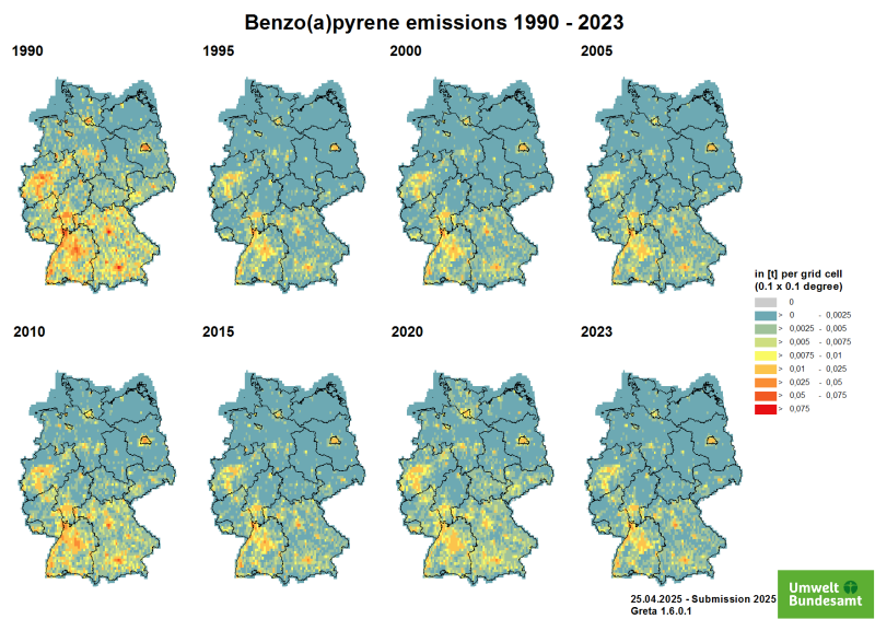  Benzo[a]pyrene emissions 1990-2023 