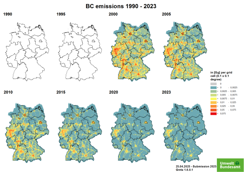  Black Carbon (BC) emissions 1990-2023 