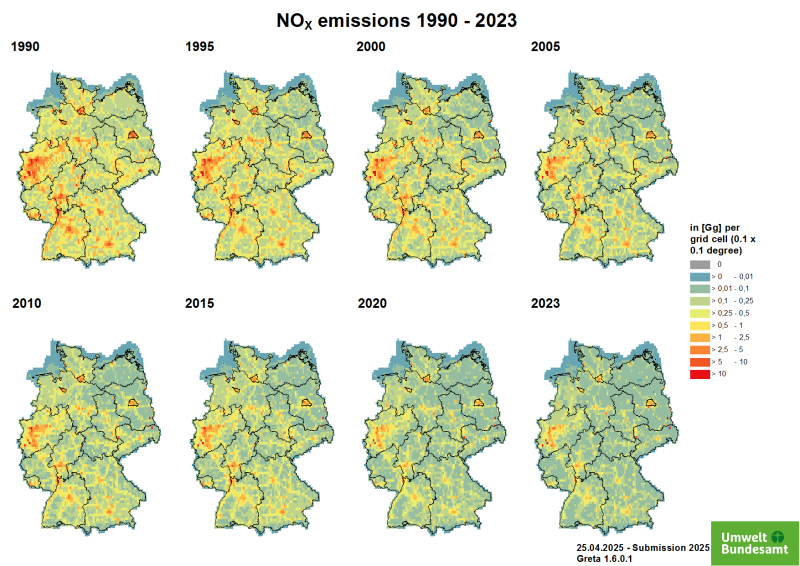   Nitrogen oxides emissions 1990-2023 