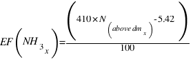 EF(NH_3_x) = (410 × N_(above dm_x) -5.42)/100