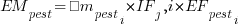 EM_pest = Σm_pest_i * IF_j,i * EF_pest_i