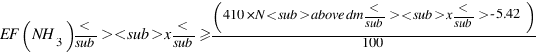 EF(NH_3) </sub><sub>x</sub>=(410×N<sub>above dm</sub><sub>x</sub> -5.42)/100