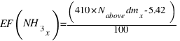 EF(NH_3_x) = (410 × N_above dm_x -5.42)/100
