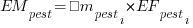 EM_pest = Σm_pest_i * EF_pest_i